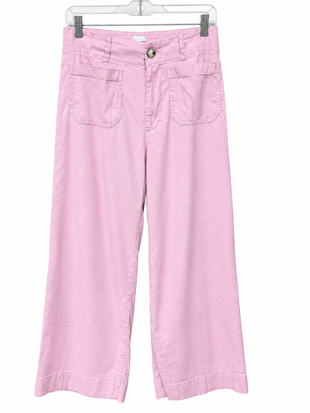 Maeve The Colette Pants Trousers Anthropologie size 28 pink linen wide leg